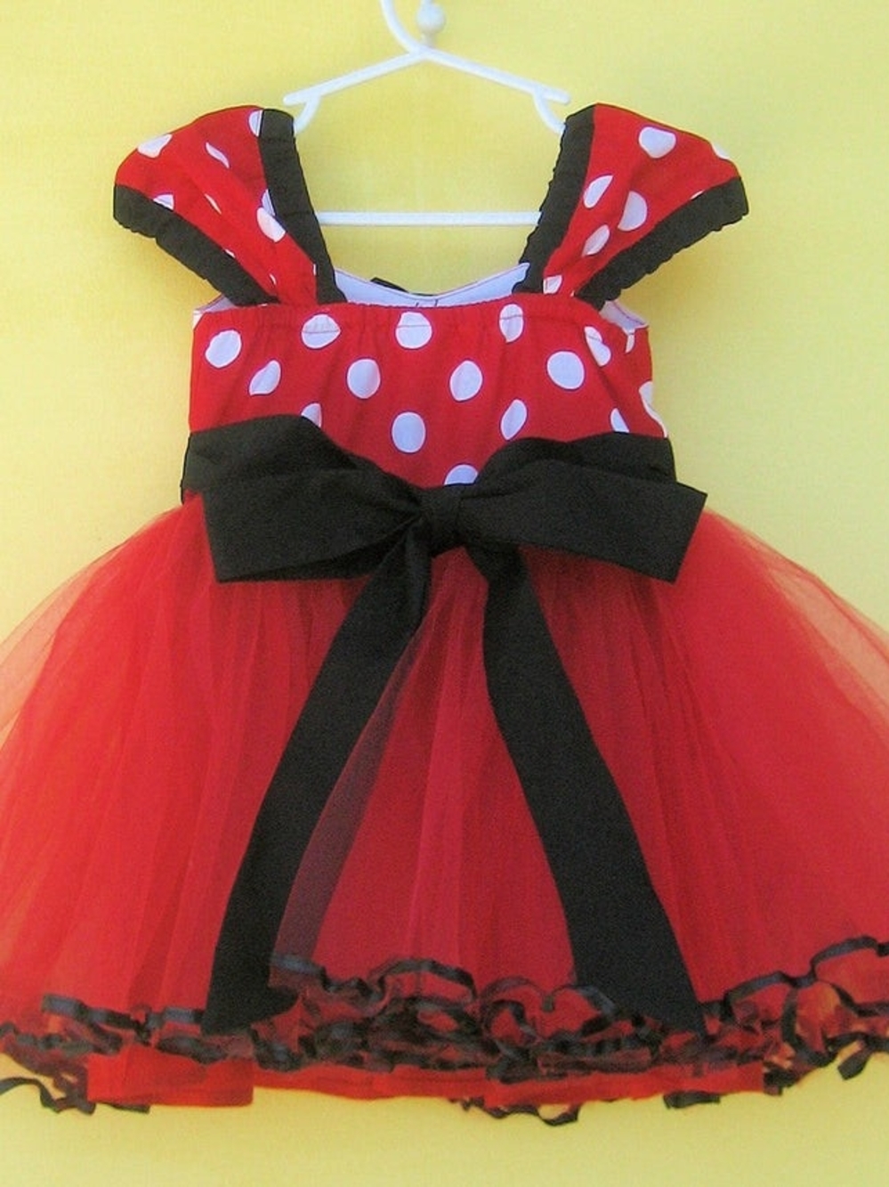 Minnie Mouse Girls Halloween Costume Red Tutu Dress Handmade Size 2/3T - Picture 4 of 5